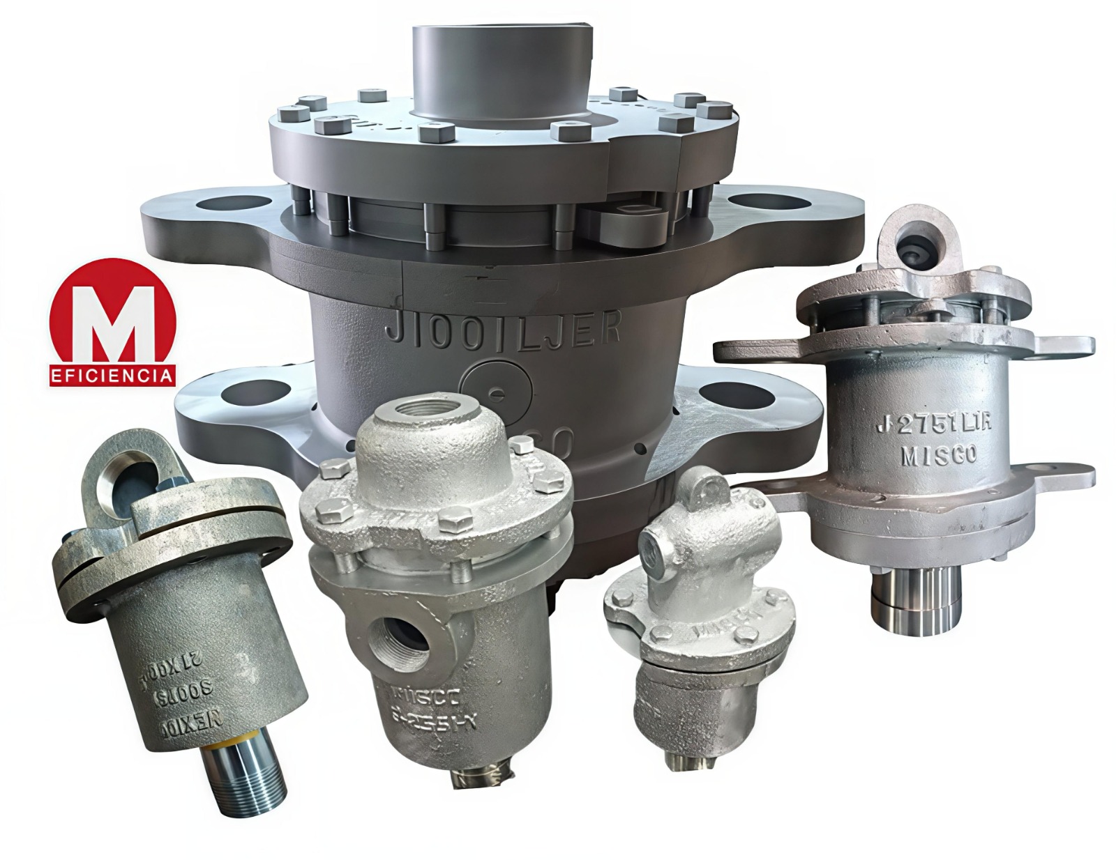 Juntas rotativas industriales MISCO y Dyna Flo para transferencia de vapor, agua y aceite térmico en rodillos y maquinaria.
